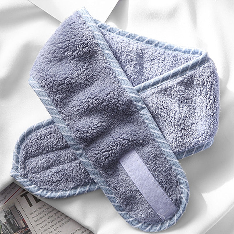 Soft Toweling Spa Headband — Adjustable Facial Hair Wrap