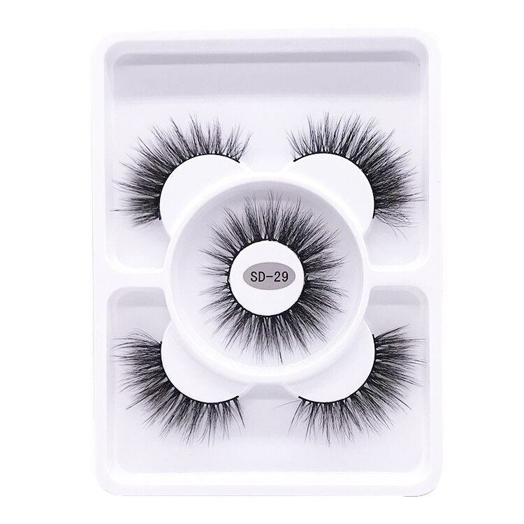 3 Pairs 3D Mink Style False Eyelashes | Natural, Reusable, Dramatic