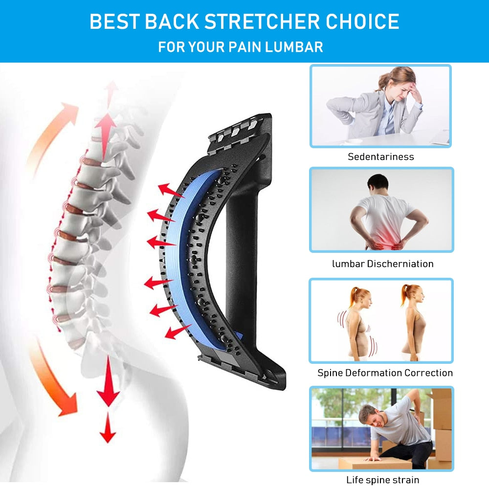 Back Massager & Stretcher Device | Lumbar Support & Spine Relief Tool