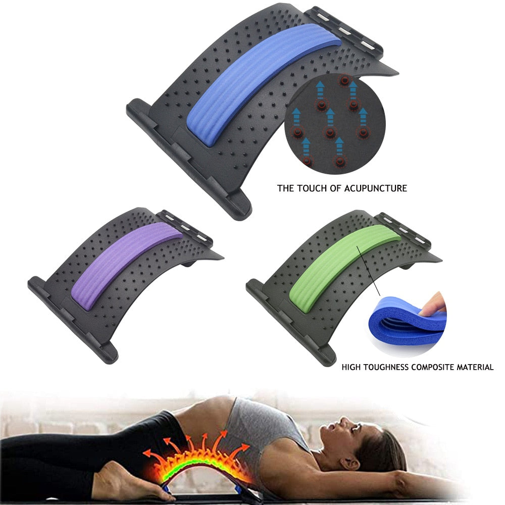 Back Massager & Stretcher Device | Lumbar Support & Spine Relief Tool