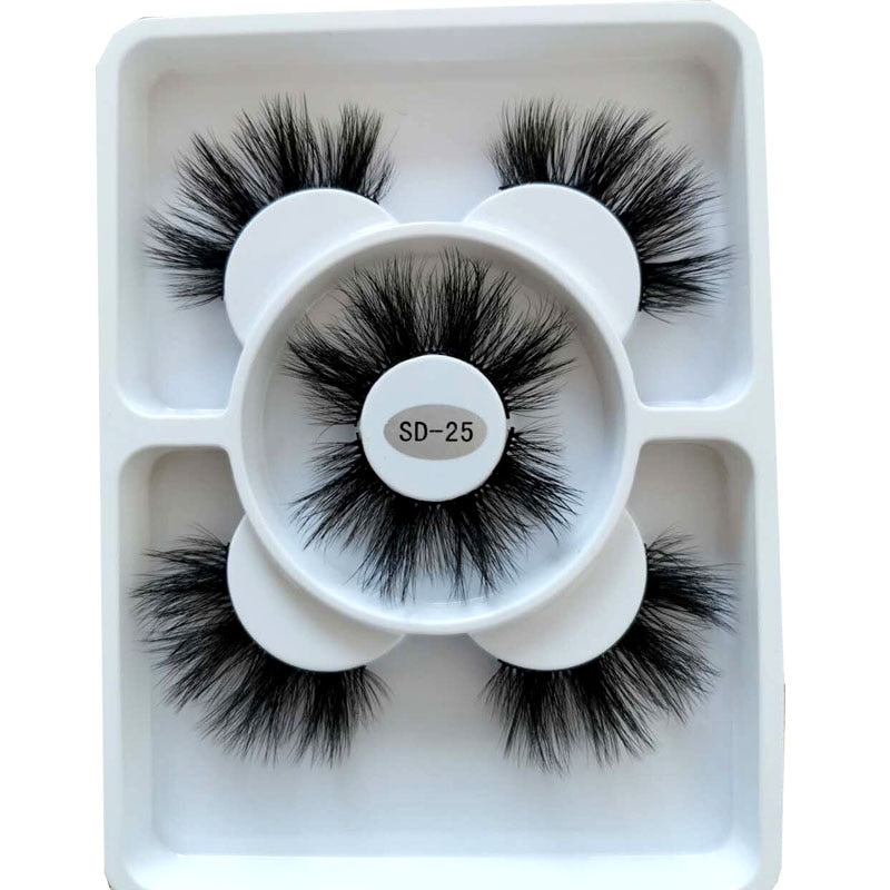 3 Pairs 3D Mink Style False Eyelashes | Natural, Reusable, Dramatic