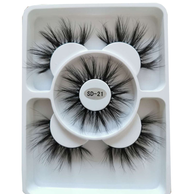 3 Pairs 3D Mink Style False Eyelashes | Natural, Reusable, Dramatic