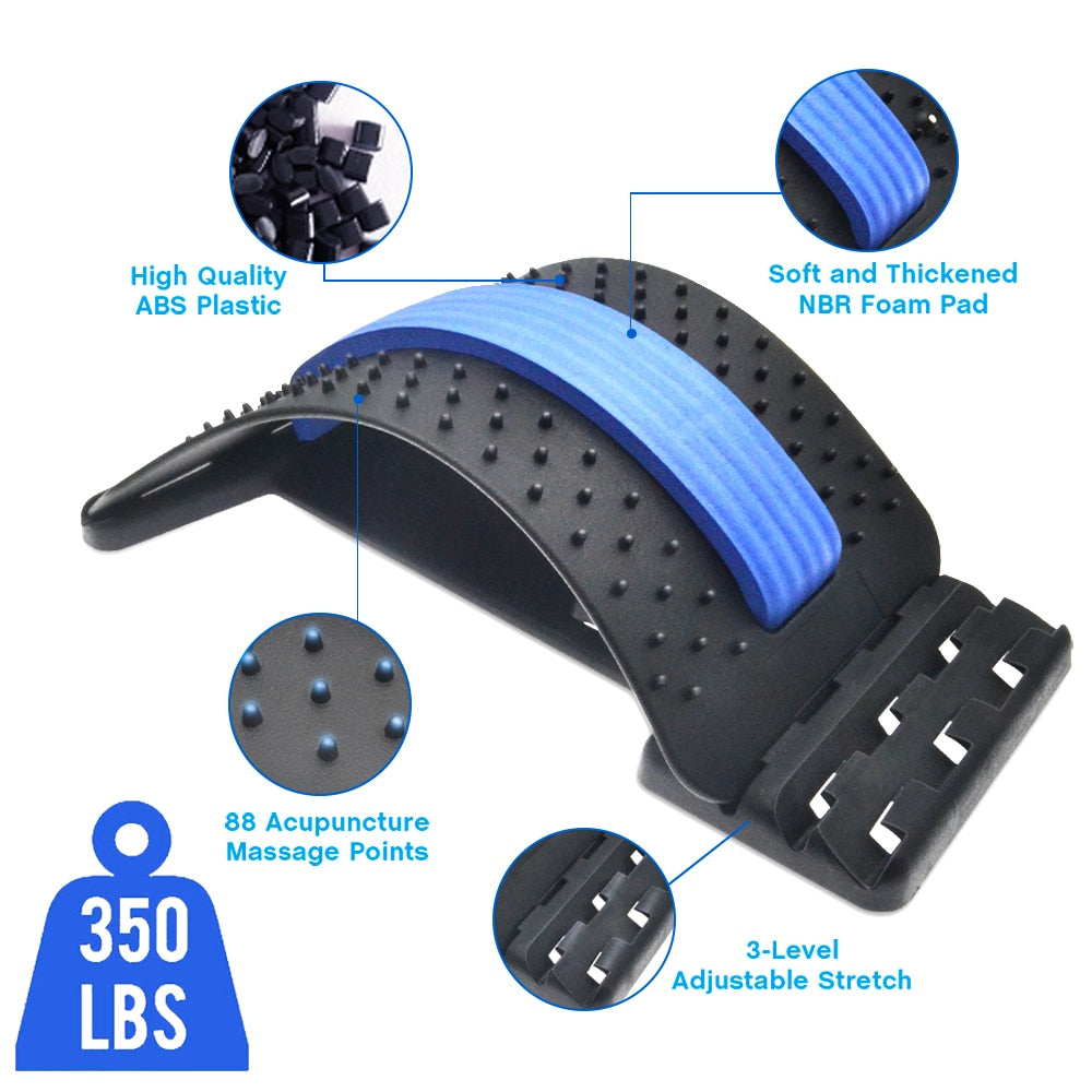 Back Massager & Stretcher Device | Lumbar Support & Spine Relief Tool