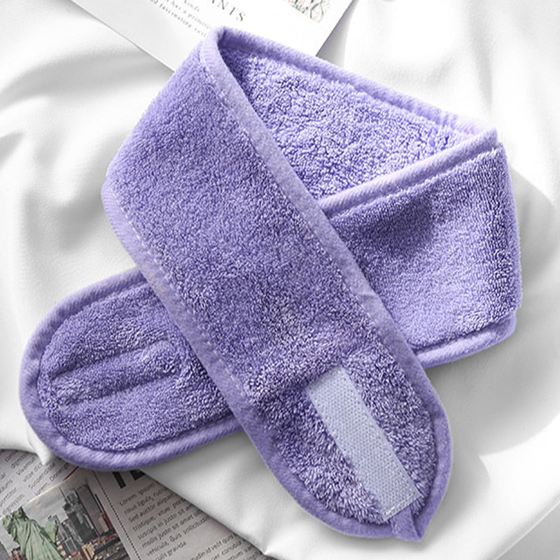 Soft Toweling Spa Headband — Adjustable Facial Hair Wrap