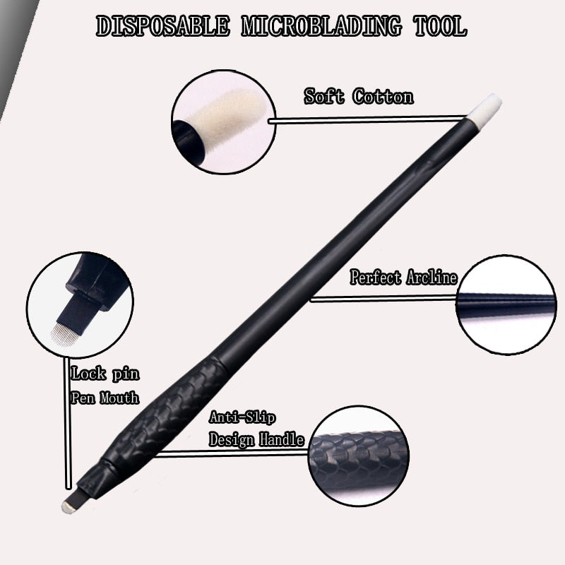 100-pcs Disposable Microblading Pen 18U | 0.15 mm Pen & Blade Kit