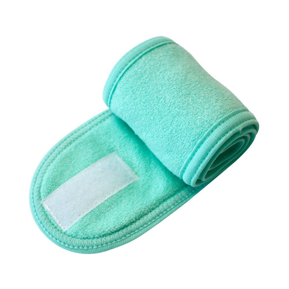 Soft Toweling Spa Headband — Adjustable Facial Hair Wrap