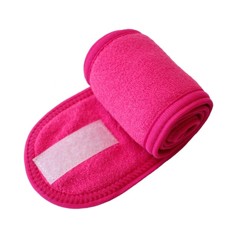 Soft Toweling Spa Headband — Adjustable Facial Hair Wrap