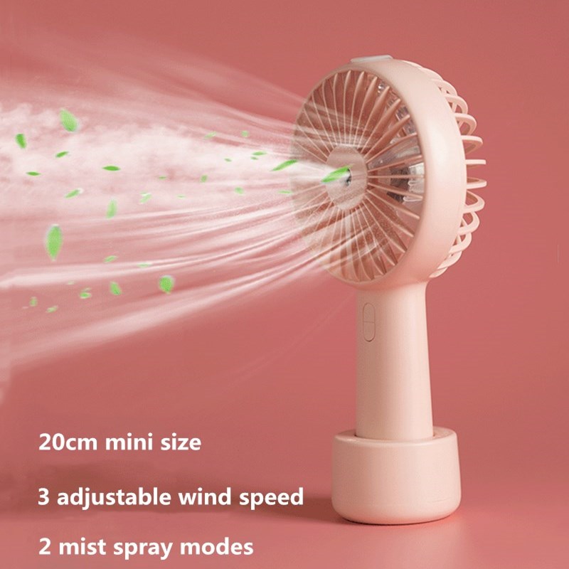 Battery-Powered Mist Spray Fan | USB Rechargeable Portable Cooling & Humidifier Fan
