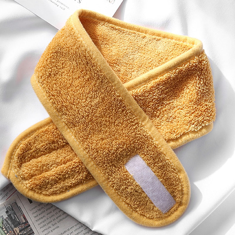 Soft Toweling Spa Headband — Adjustable Facial Hair Wrap