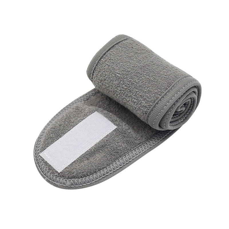 Soft Toweling Spa Headband — Adjustable Facial Hair Wrap