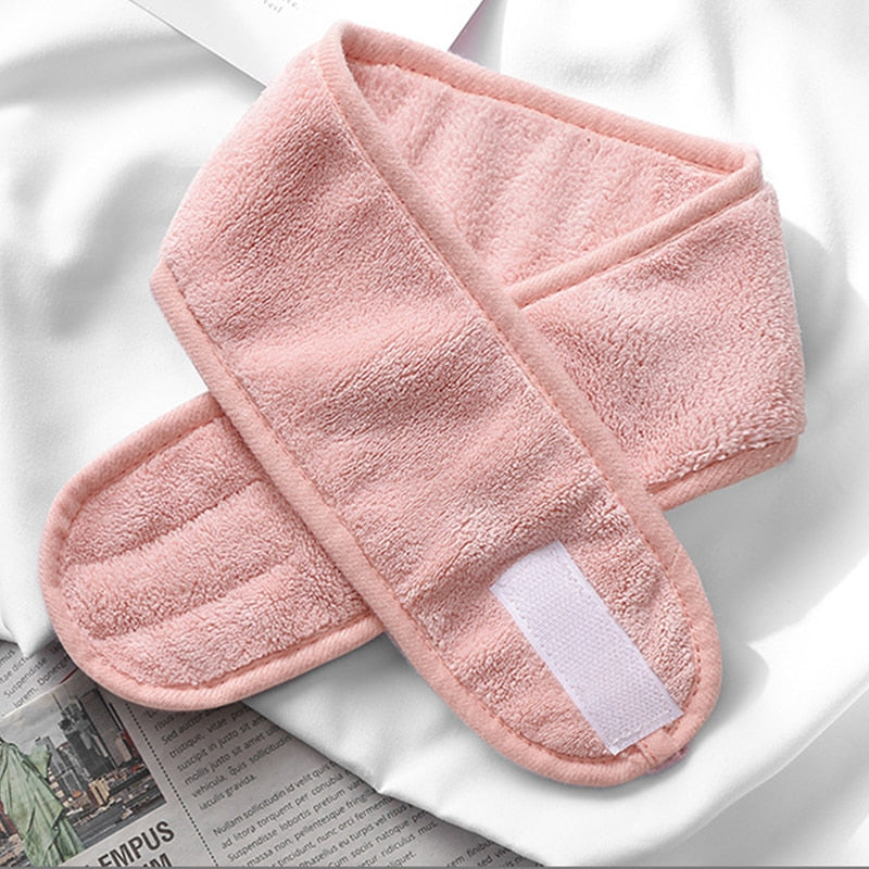Soft Toweling Spa Headband — Adjustable Facial Hair Wrap