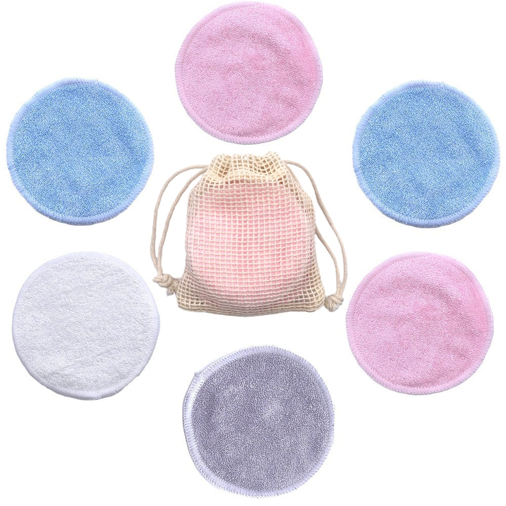 Reusable Bamboo Fiber Makeup Removal Rounds (10-Piece Set)