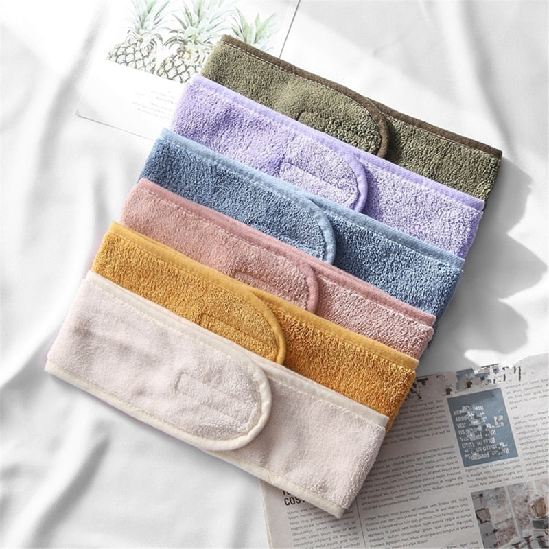 Soft Toweling Spa Headband — Adjustable Facial Hair Wrap