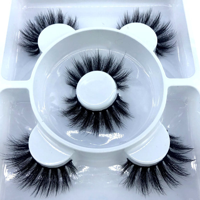 3 Pairs 3D Mink Style False Eyelashes | Natural, Reusable, Dramatic