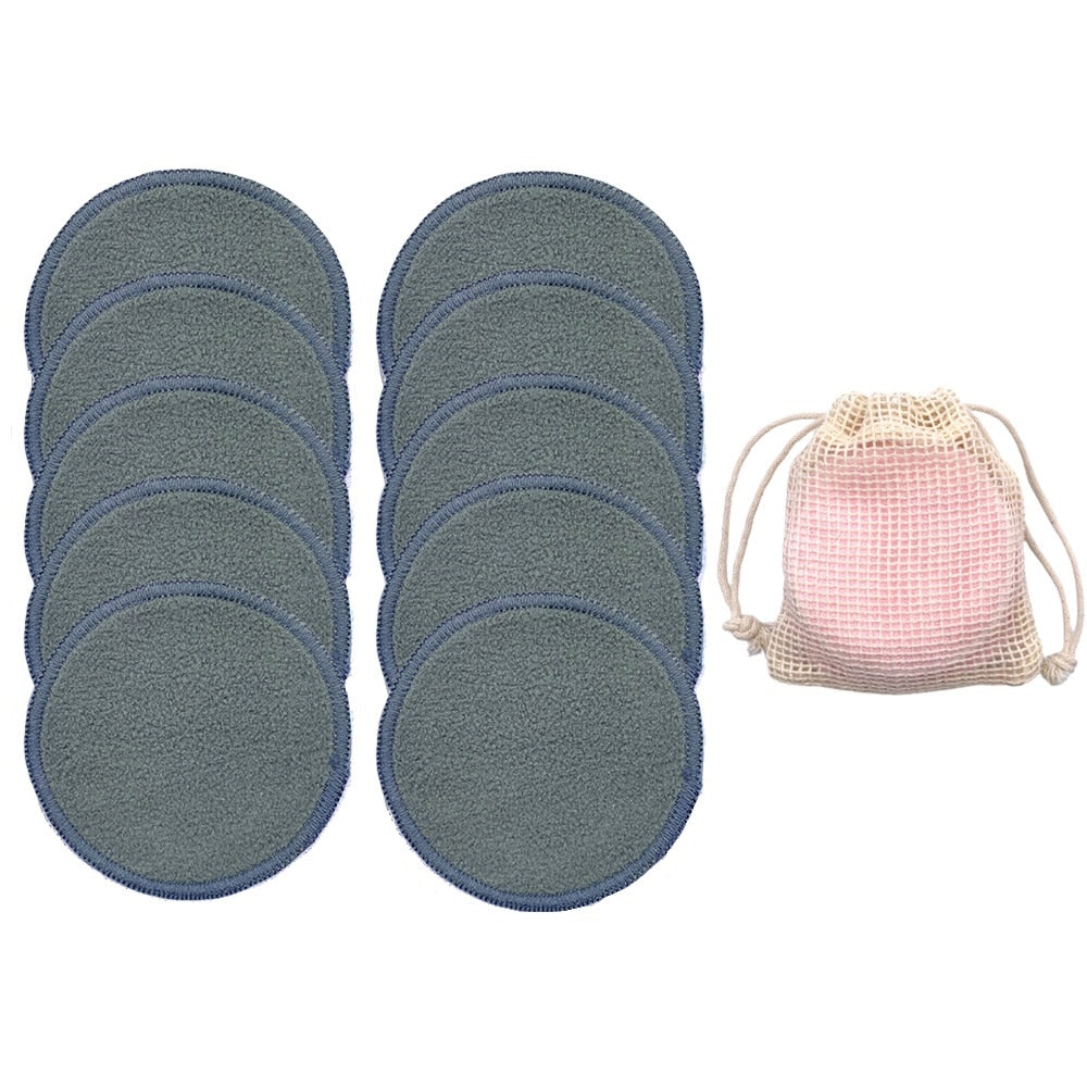 Reusable Bamboo Fiber Makeup Removal Rounds (10-Piece Set)