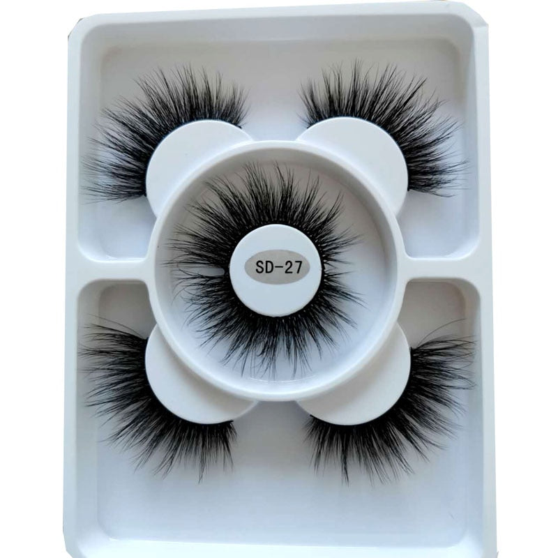 3 Pairs 3D Mink Style False Eyelashes | Natural, Reusable, Dramatic