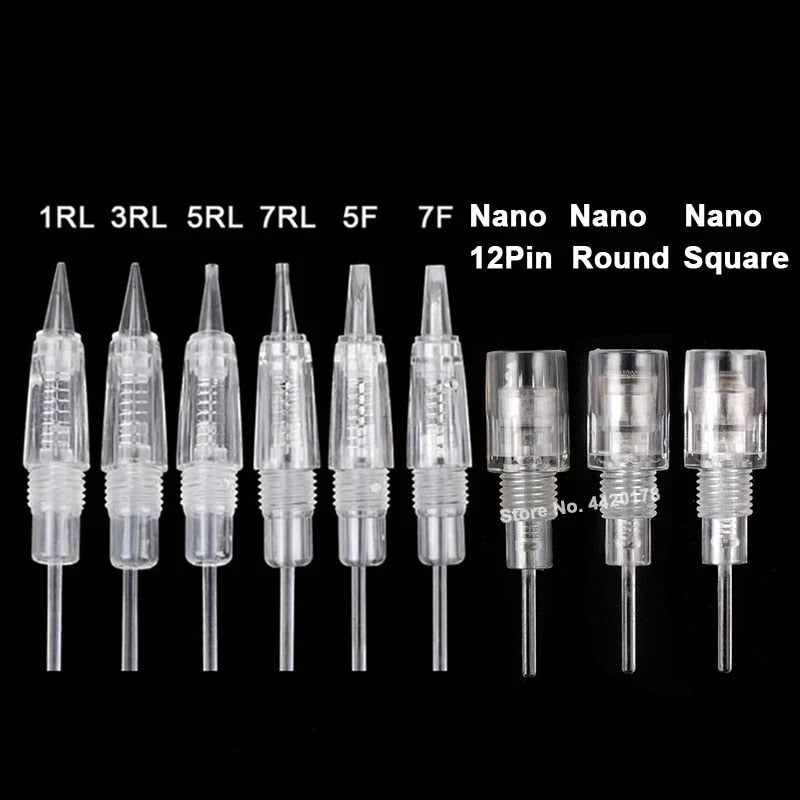 10-Piece Disposable Screw Cartridge Tattoo Needles – 1RL / 2RL / 3RL / 3F / 5RL / 5F (Sterile)