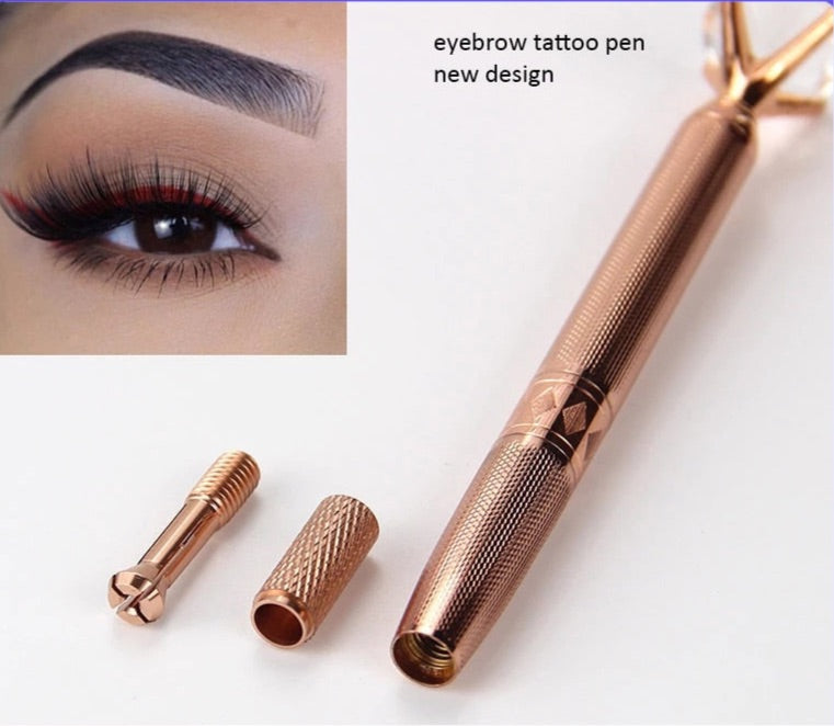 3D Embroidery Manual Pen | Eyebrow & Lip Tattoo Tool with Crystal Accent