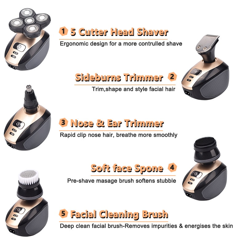 5-in-1 4D Rechargeable Shaver & Grooming Kit