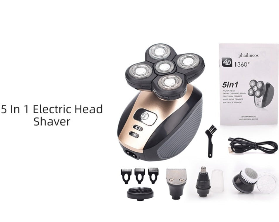 5-in-1 4D Rechargeable Shaver & Grooming Kit