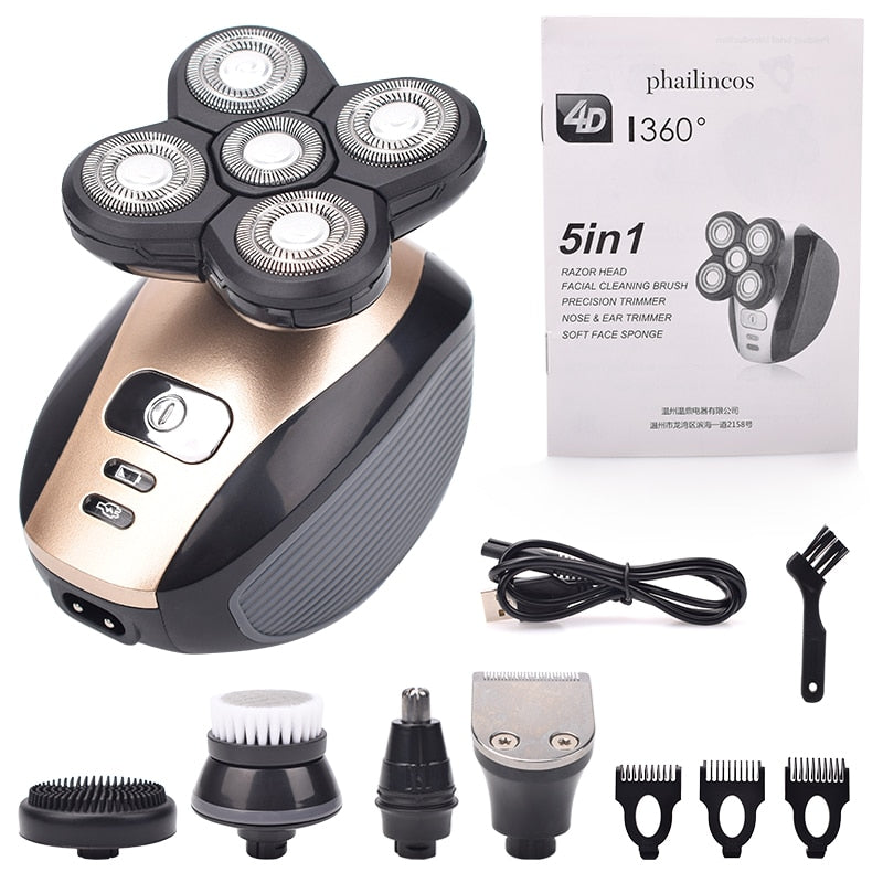 5-in-1 4D Rechargeable Shaver & Grooming Kit