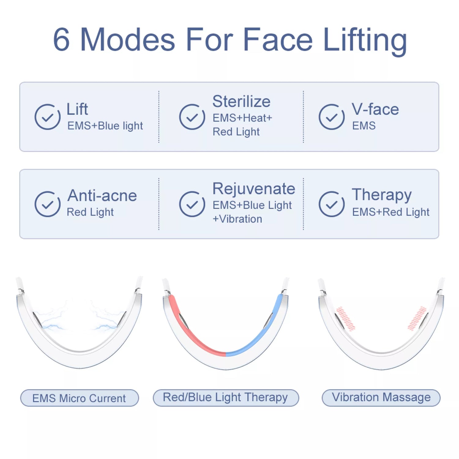 V-Face EMS Lifting & LED Therapy Device | Double Chin Reducer & Face Slimmer