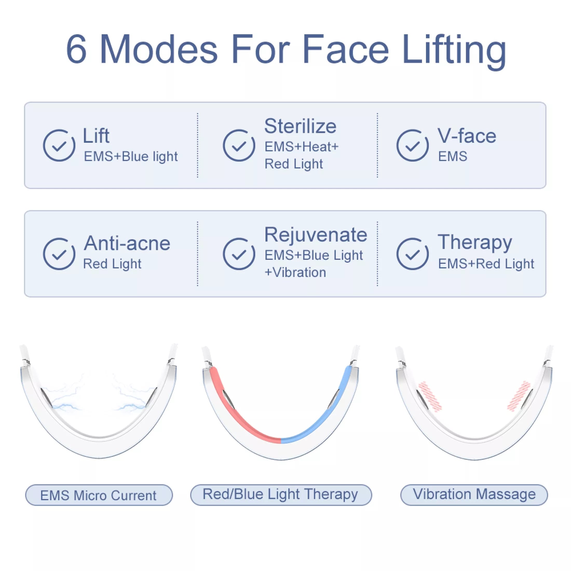 V-Face EMS Lifting & LED Therapy Device | Double Chin Reducer & Face Slimmer