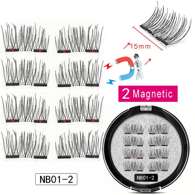 8-Piece Magnetic Eyelash Set | Reusable False Lashes with 2 Magnetic Liner Strips