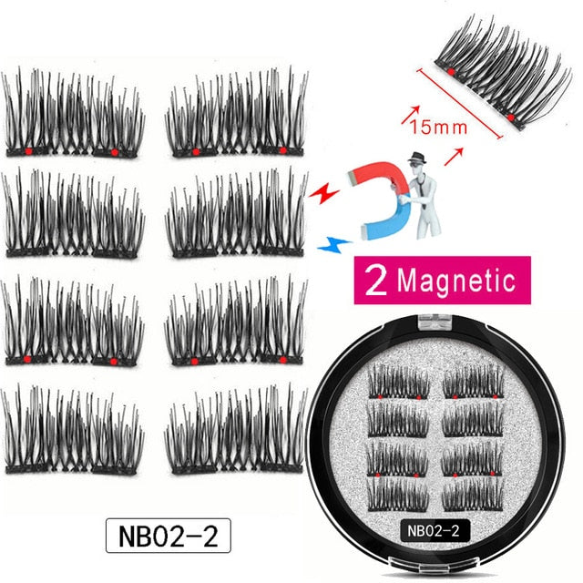 8-Piece Magnetic Eyelash Set | Reusable False Lashes with 2 Magnetic Liner Strips