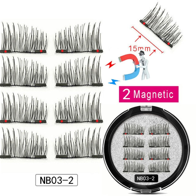 8-Piece Magnetic Eyelash Set | Reusable False Lashes with 2 Magnetic Liner Strips