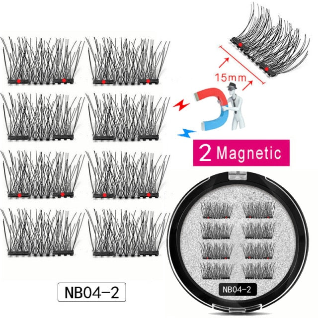 8-Piece Magnetic Eyelash Set | Reusable False Lashes with 2 Magnetic Liner Strips