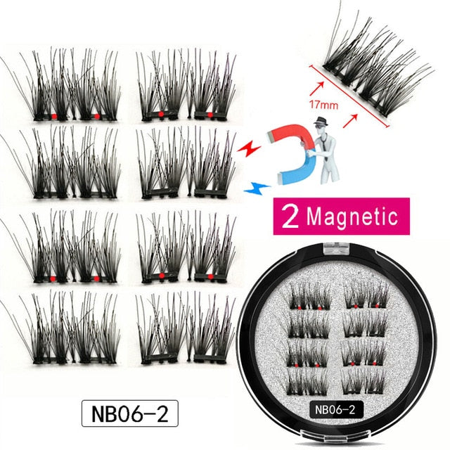 8-Piece Magnetic Eyelash Set | Reusable False Lashes with 2 Magnetic Liner Strips