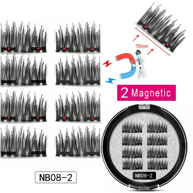 8-Piece Magnetic Eyelash Set | Reusable False Lashes with 2 Magnetic Liner Strips