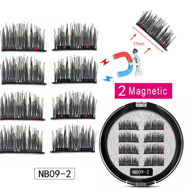 8-Piece Magnetic Eyelash Set | Reusable False Lashes with 2 Magnetic Liner Strips