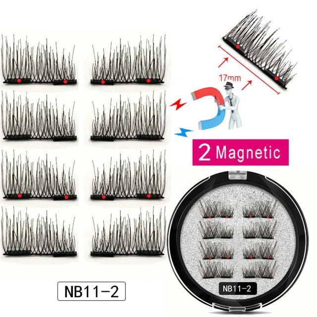8-Piece Magnetic Eyelash Set | Reusable False Lashes with 2 Magnetic Liner Strips