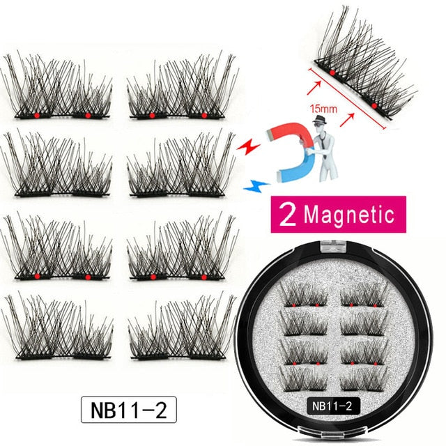 8-Piece Magnetic Eyelash Set | Reusable False Lashes with 2 Magnetic Liner Strips