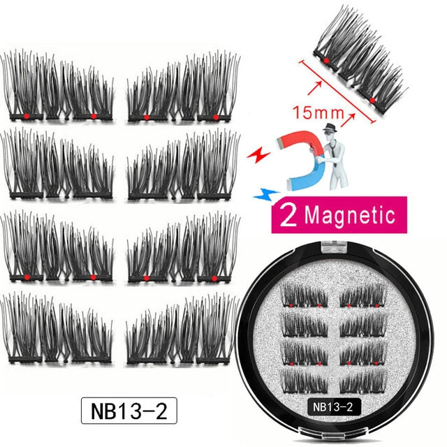 8-Piece Magnetic Eyelash Set | Reusable False Lashes with 2 Magnetic Liner Strips