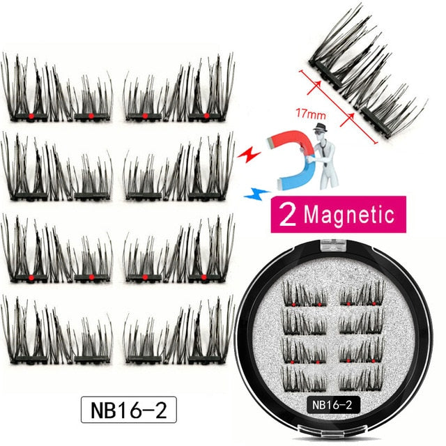 8-Piece Magnetic Eyelash Set | Reusable False Lashes with 2 Magnetic Liner Strips