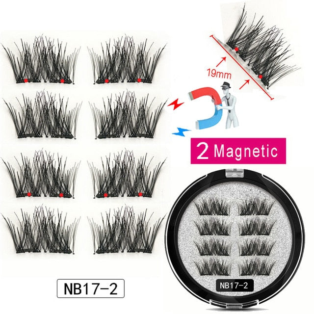 8-Piece Magnetic Eyelash Set | Reusable False Lashes with 2 Magnetic Liner Strips