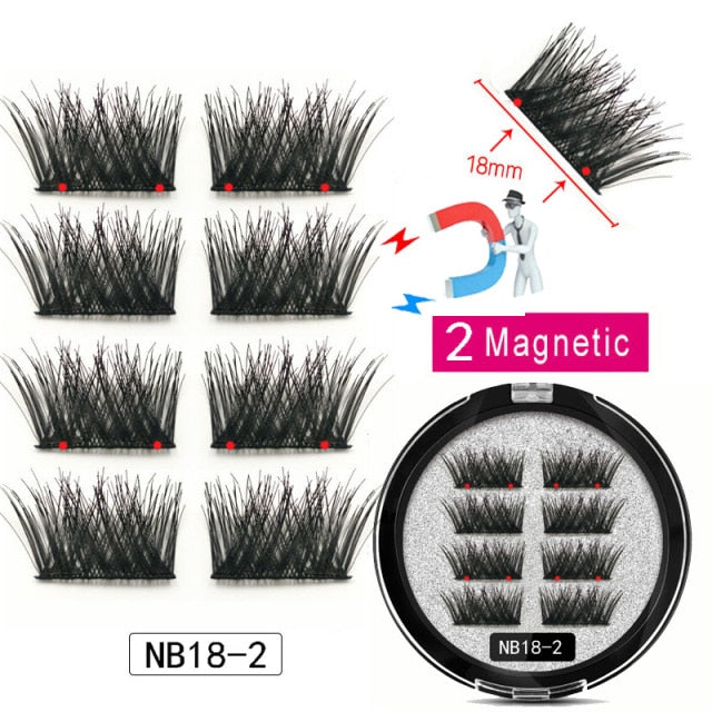 8-Piece Magnetic Eyelash Set | Reusable False Lashes with 2 Magnetic Liner Strips