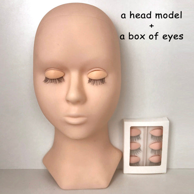Training Lash Mannequin Head with Eyelid Kit | Reusable Practice Head for Lash Artists
