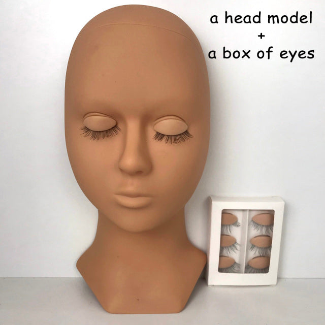 Training Lash Mannequin Head with Eyelid Kit | Reusable Practice Head for Lash Artists