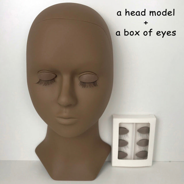 Training Lash Mannequin Head with Eyelid Kit | Reusable Practice Head for Lash Artists