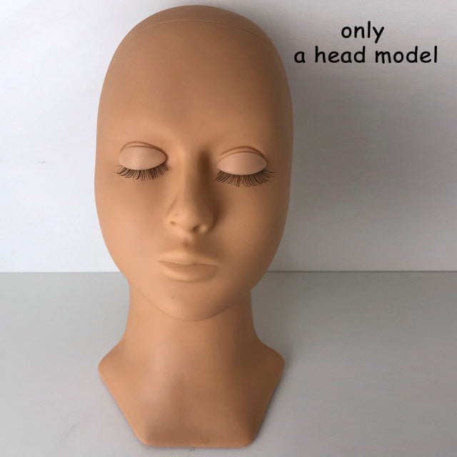 Training Lash Mannequin Head with Eyelid Kit | Reusable Practice Head for Lash Artists