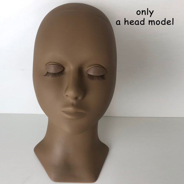 Training Lash Mannequin Head with Eyelid Kit | Reusable Practice Head for Lash Artists