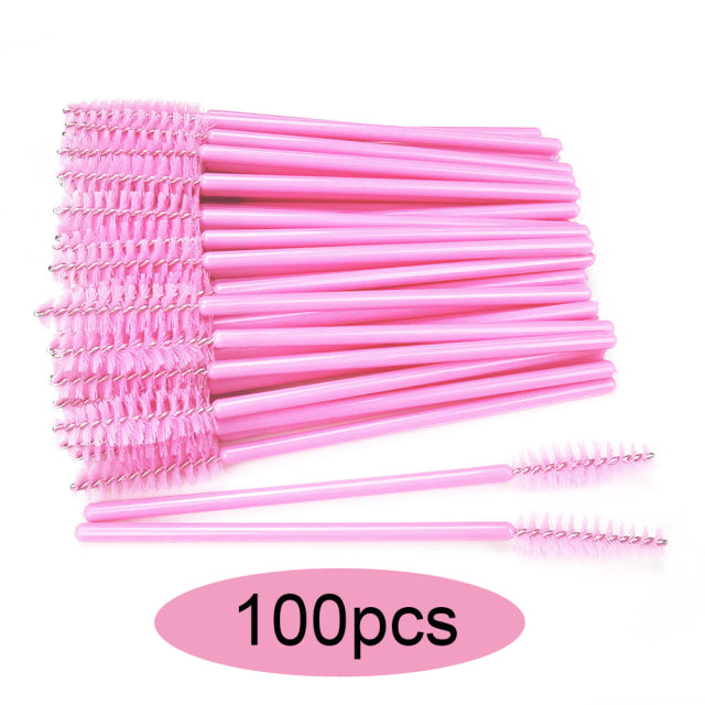 Bulk Eyelash & Eyebrow Spoolie Brushes | 50 / 100 / 300 / 500 Disposable Lash & Brow Wands