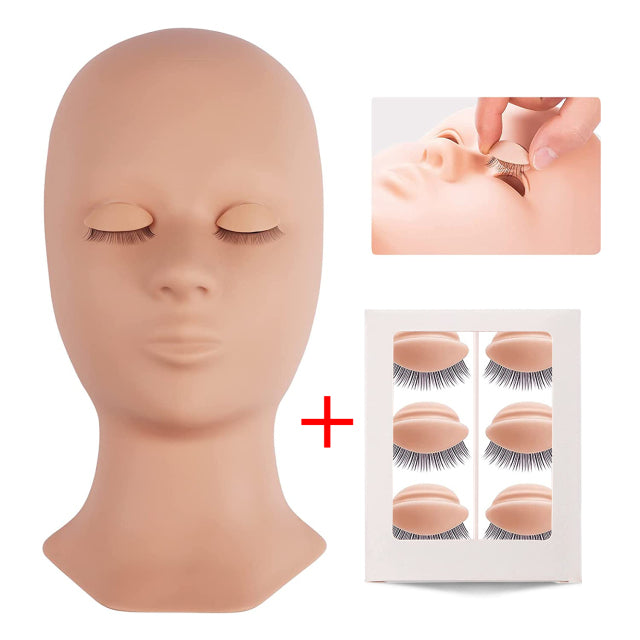 Lash Mannequin Head Training Kit | Reusable Eyelash Extension Practice Head