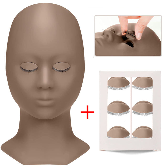 Lash Mannequin Head Training Kit | Reusable Eyelash Extension Practice Head
