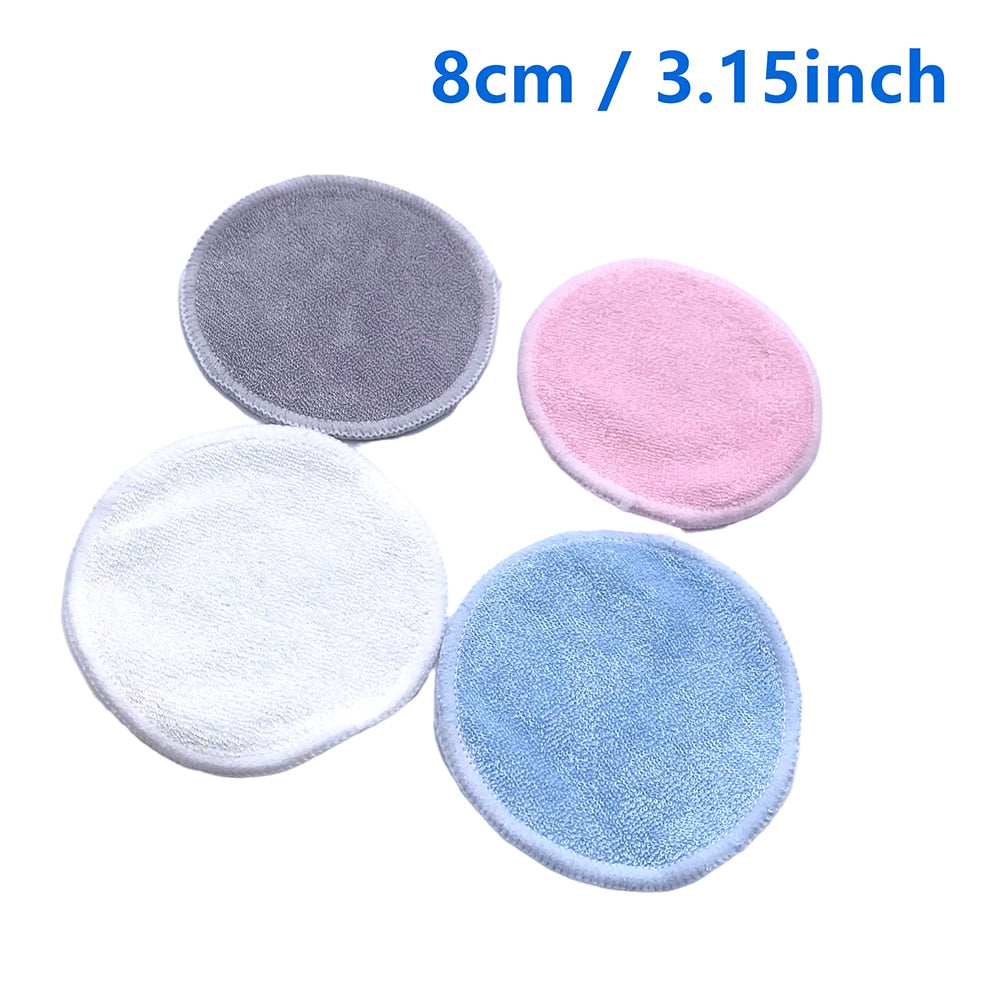 10PCS/Set Reusable Bamboo Fiber Makeup Removal Round Pads