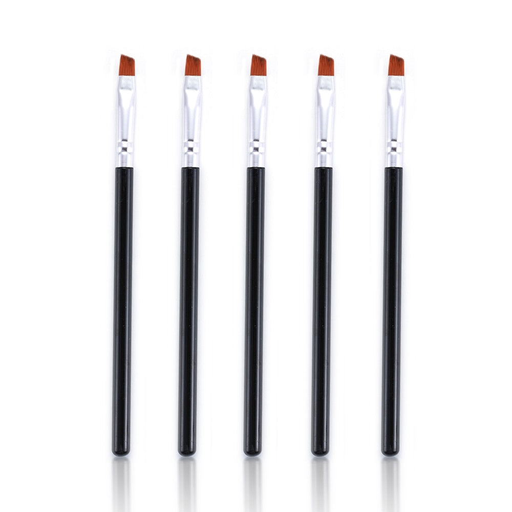 Pro Angled Brush Set 5pc | Black Flat & Inclined Tools